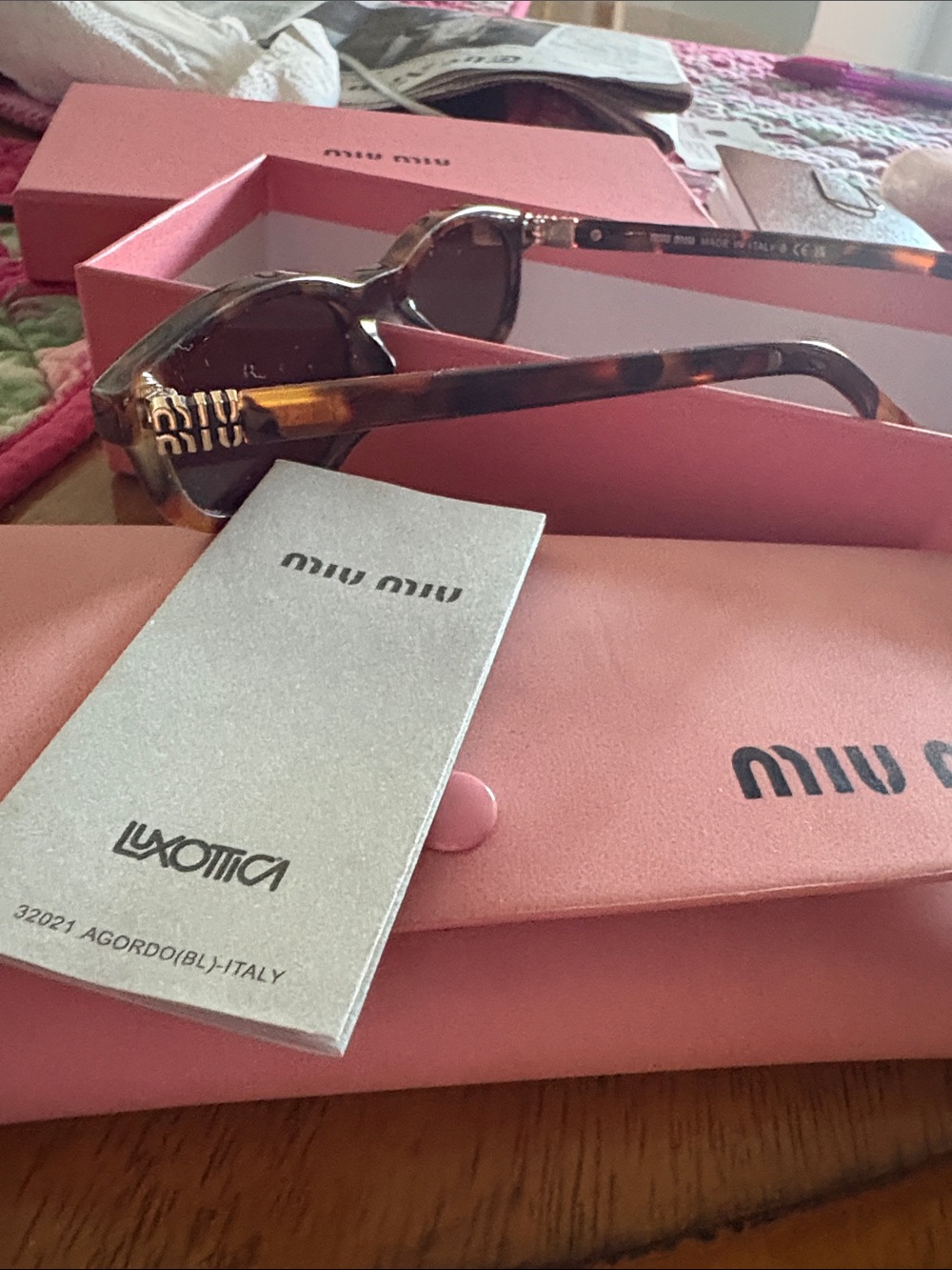 Miu Miu Tortoiseshell Cat-Eye Sunglasses with Brown Lenses - Picture 2 of 2